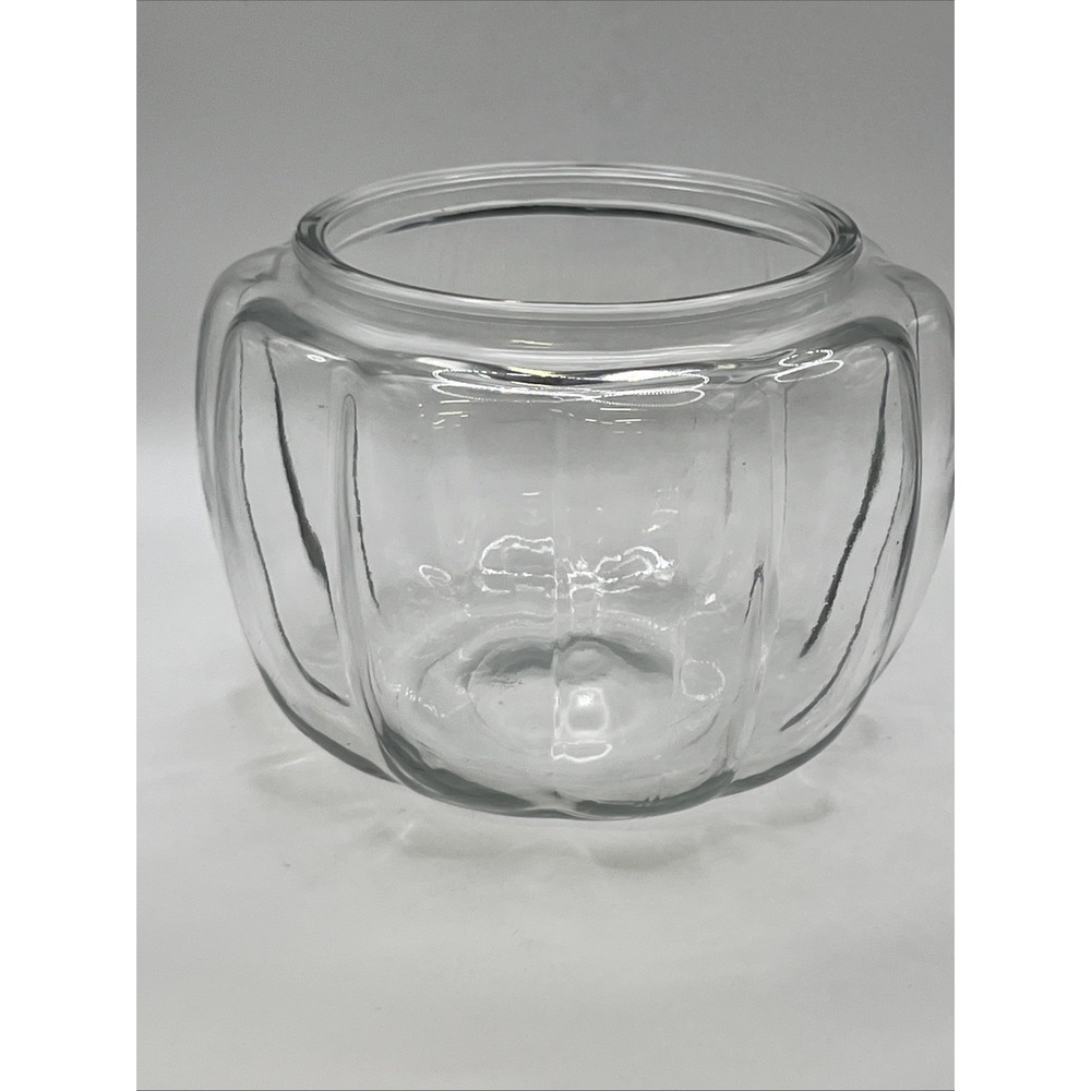Anchor Hocking Pumpkin Shaped Cookie Candy Jar Replacement Clear Glass No Lid‎
